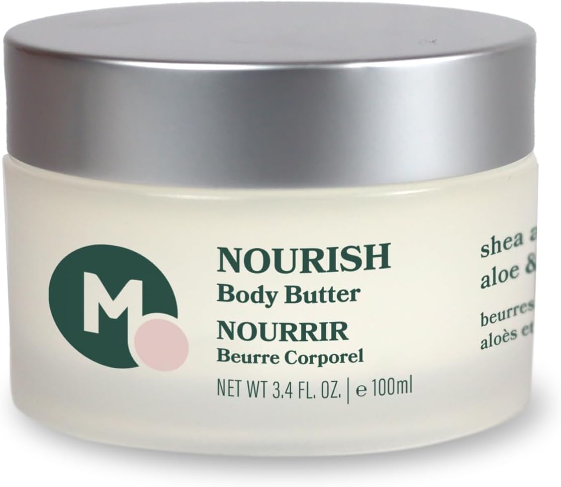 NOURISH Body Butter, Pregnancy Belly and Postpartum Skin Care, Natural Stretch Mark Cream with Shea & Cocoa Butter, Vegan, Clean & Cruelty-free, 3.4 oz