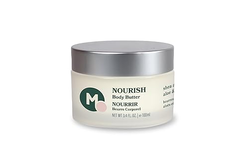 NOURISH Manteca corporal, cuidado de la piel para el vientre y posparto, crema natural para estrías con manteca de karité y cacao, vegano, limpio y