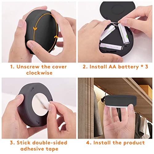 Image of 13-Color LED Puck Lights with Remote Control | Wireless Battery-Powered Stick-On Under Cabinet Lighting | Dimmable Color Changing Lights with Timer for Kitchen, Closet & Home Decor