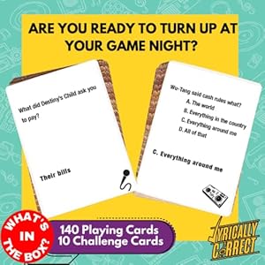 Lyrically Correct 90s and 2000s Hip Hop RB Music Trivia Card Game Celebrate Black History Month Finish The Lyrics Challenge Fun Party Game for Adults Game Nights