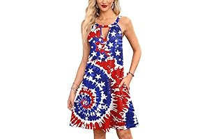 4th of July American Flag Red White and Blue Tie Dye Mini Dress