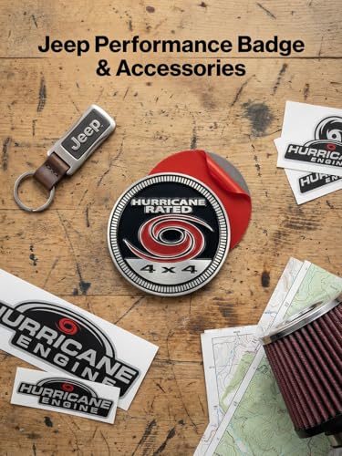 Image of 2 pcs Car Emblem 4 x 4 Metal Automotive Badge 3D Metal Car Badges Emblems Round Emblem Decals Car Badge Decals Stickers Compatible with Vehicles Trucks SUV RV Decorations (Hurricane)