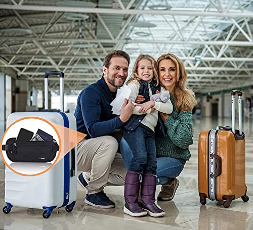 Rfid Blocking Money Belt - Secure Hidden Passport Holder For Women Men, Running Belt Bag Fanny Pack Waist Bag - Black #TOP6