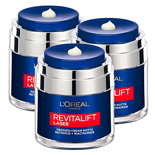L'Oréal Paris Revitalift Laser - Crema de noche antiarrugas que corrige el color para una piel...