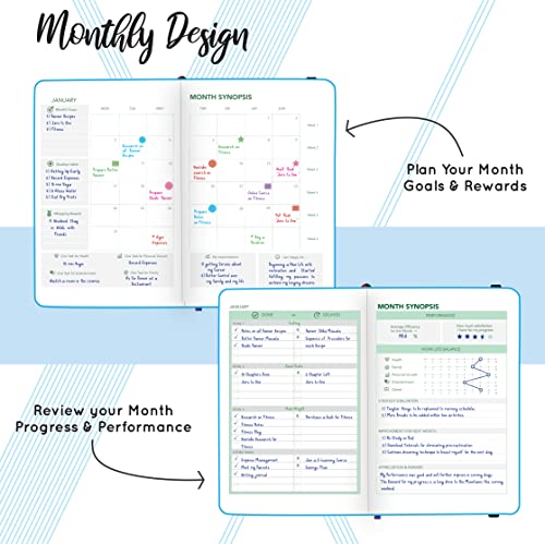Image of PLANNER STAR 2022 Dated (Jan 2022 - Jan 2023) Monthly & Weekly Life Planner| A5 Size | Organizer, Journal | Plan for Time Management, Productivity & Positivity (Turquoise)