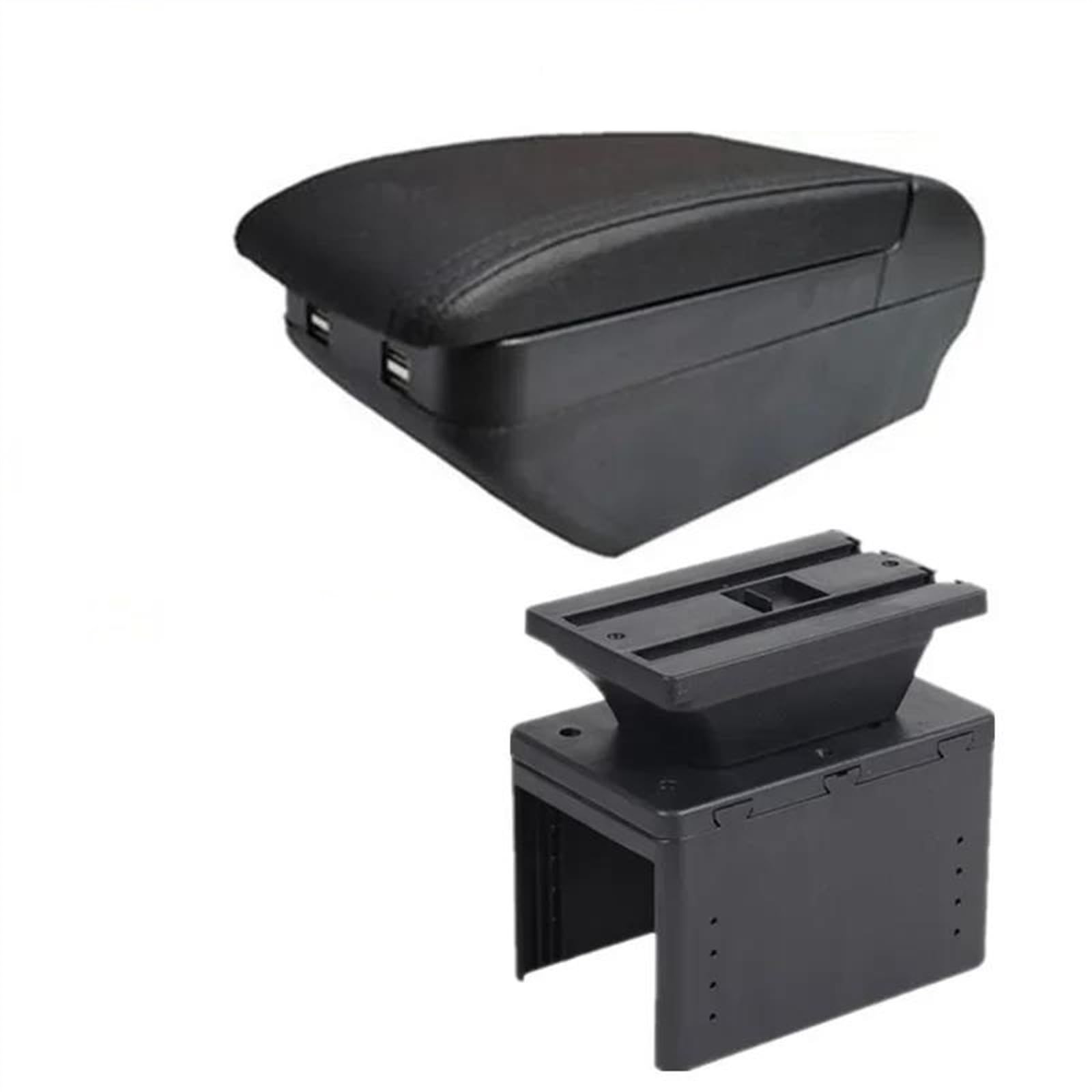 NOHEEU Center Console Armrest Storage Box Car Interior Parts Modification Accessories For I20 2021 2022 2023(H black line)