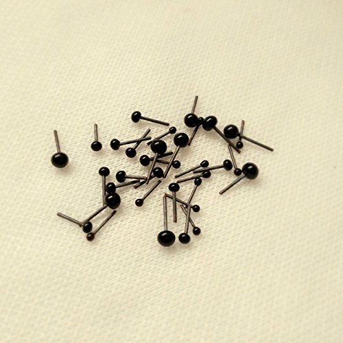 Chengyida 300Pcs (3 Size 2Mm/3Mm/4Mm Mixed) Mini Black Glass Eyes On Wire Amber Toy Teddy Eyes Puppets Dolls Crafts ,100Pcs (50Pairs) Per Size #TOP9