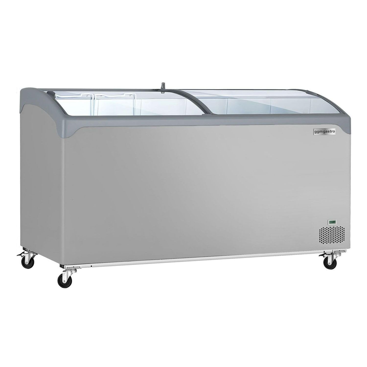 Tiefkühltruhe - 1570x650mm - 352 Liter - Mit Glasschiebedeckel | Ideal für den Dauereinsatz, gehärtetes Sicherheitsglas, abschließbar, einfache Reinigung, inklusive Einhängekörben