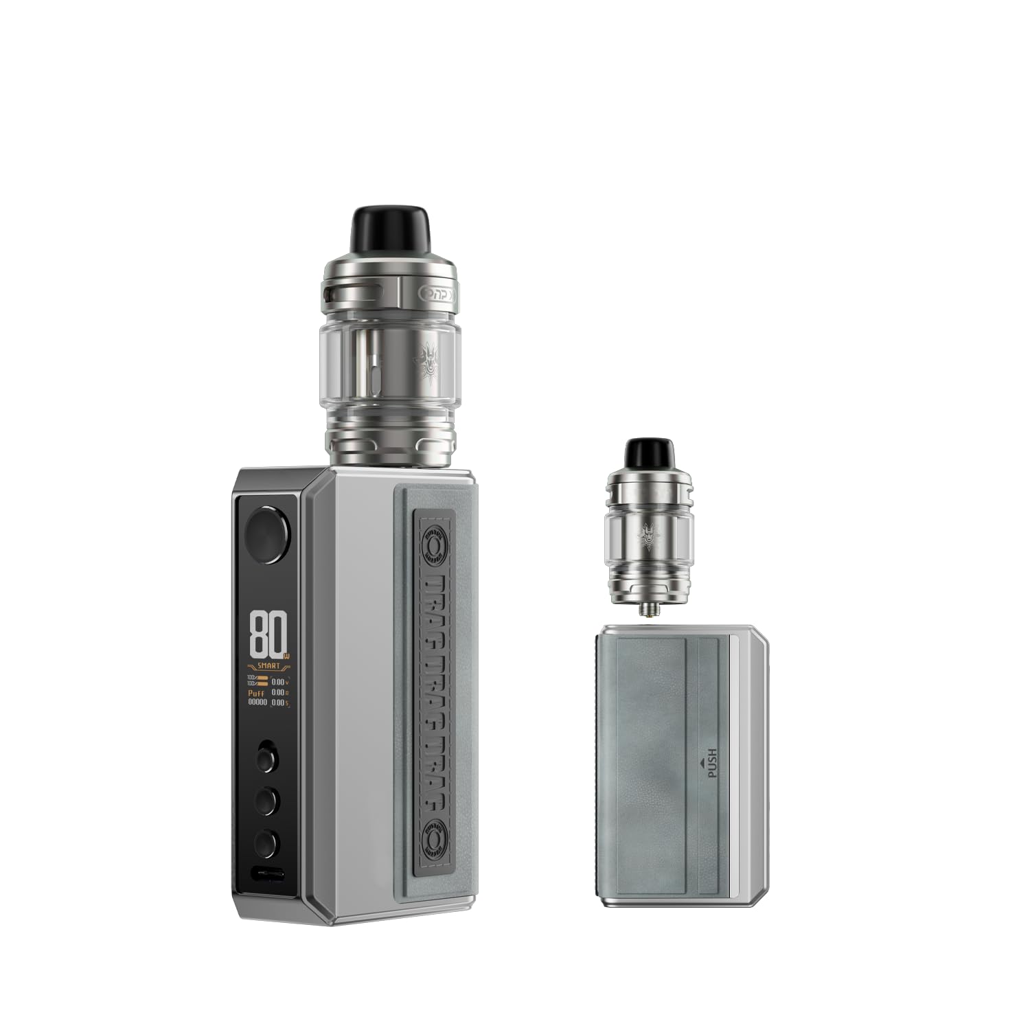 For DRAG 5 Pod Mod Kit 5-177W mit UFORCE-X Tank(Silver) | 5.5ml PnP X Coils Dual 18650 Akkus (nicht enthalten) E-Zigarette Verdampfer Set ,Ohne E-Liquid, Ohne Nikotin