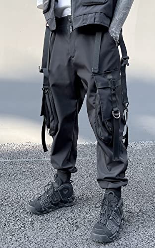 Men's Women Techwear Drawstring Punk Jogger Harem Pants2