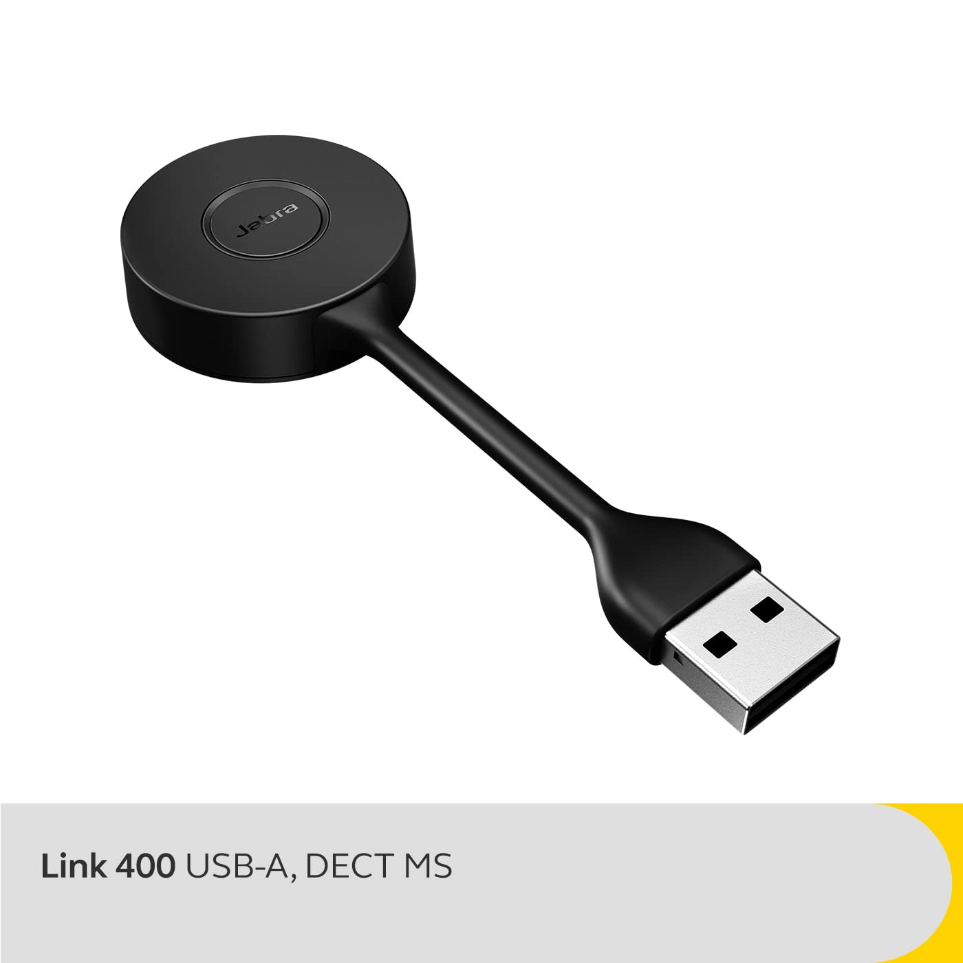Jabra Link 400 USB-A DECT Adapter - Tragbarer und langlebiger Dongle mit bis zu 150 m geschützter Funkreichweite für ausgewählte Jabra Engage Wireless Headsets - MS Variante - Schwarz, 14205-11