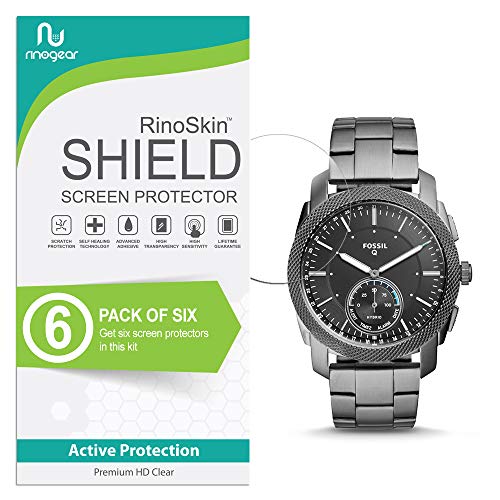 RinoGear (6-Pack) Screen Protector Designed for Fossil Hybrid Smartwatch Q Machine Screen Protector Case Friendly Accessories Flexible Full Coverage Clear TPU Film