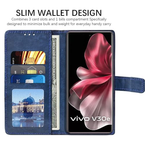 Image of Amazon Brand- Solimo Flip for Vivo V30e 5G (Leather Blue)
