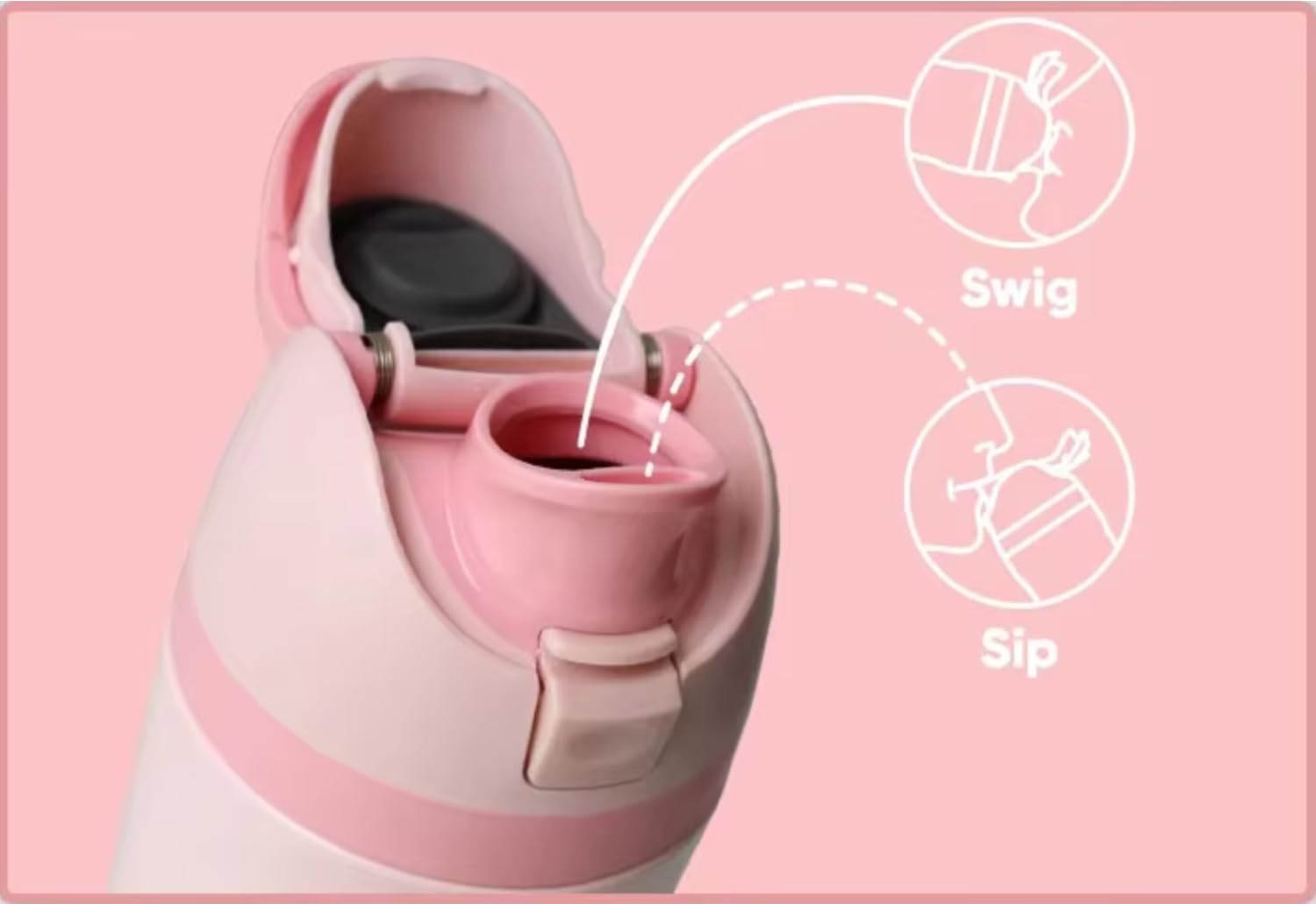 DUTHINGS Insulated Stainless Steel Water Bottle with Straw, 24 oz – Leakproof, BPA-Free Reusable Sports & Travel Bottle with Replacement Straw and Cleaning Brush (PINK/S) - Image 8