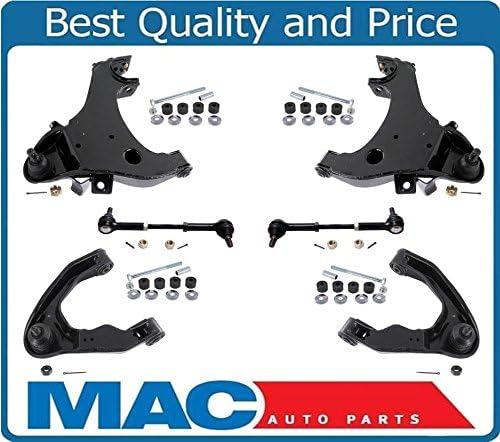 Miniatura 2 de Piezas de repuesto para Nissan 00-04 Xterra 10-14 Np300 4X4 (2) barras de acoplamiento de rótula con brazo de control, kit de 8 piezas