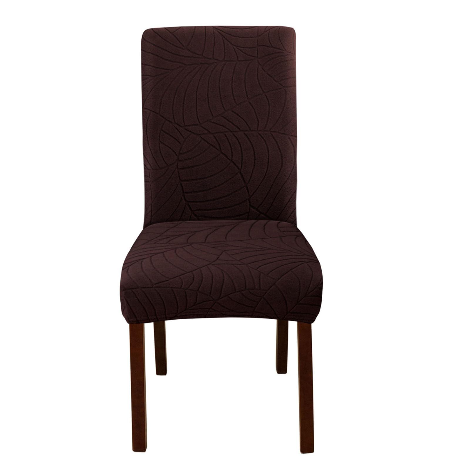 Hsioluted Leaves Pattern High Backrest Chair Cover Elastic Wrinkled Resistant Polyester Slipcover for Dining Chair Machine Washable Leaves Pattern Cover Elastic Fit