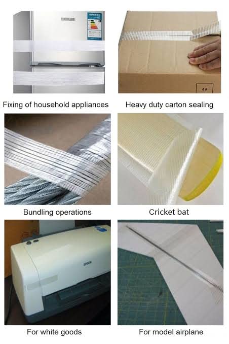 Image of ISAN Cross Filament Strapping Tape, 144mm(6 inch Approx) X 25Mtr (6 Pcs) | Strong Transparent Fiberglass Reinforced Tape, PilferProof for Crack Repair, Cricket Bat, Heavyduty Sealing, Binding, Packing