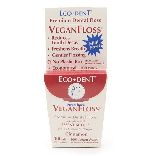EcoDent Vegan Floss Premium Dental Floss, Cinnamon 100 yd