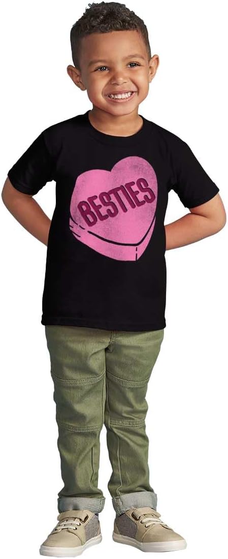 Brisco Brands Galantine's Besties Candy Heart Toddler Baby Girl T Shirt