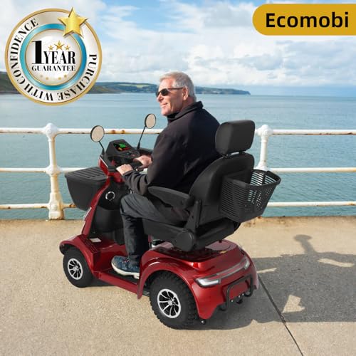 MS02 MAX All Terrain 1000W Electric Mobility Scooter for Adults& Seniors - 500LBS Load & 32 Miles Range Powerd Wheelchair Device w/Off-Road Absorber, Bluetooth Speaker, Dual Baskets, LED Light System - Thumbnail 7