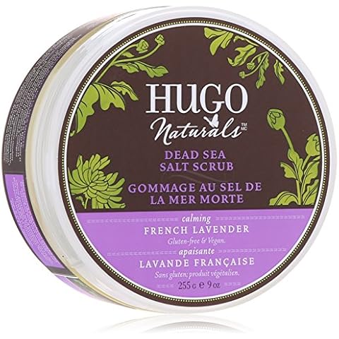 Hugo Naturals Body Scrub, French Lavender and Dead Sea Salt, 9 Ounce Jar Cover