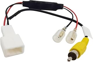 Car Rear View Backup Camera RCA Cable, Rearview Audio Cable & 4 Pin Reverse View Wiring Harness with Voltage Reduction - Compatible with Alphard 2003-2008, Velfire 2008-2023, Estima (White)