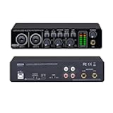 U204 USB Audio Interface for PC Computer Recording Music, 2x2 Guitar Audio Interface for Mac 32Bit/192kHz Podcasting Streaming for Vocalist Producer with 48V Phantom
