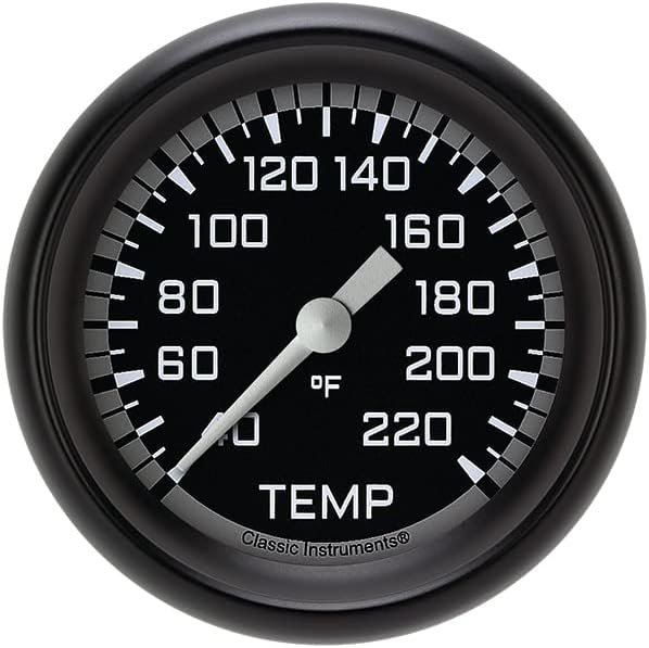 Classic Instruments AX329GBPF AutoCross Gray 2-5/8" Stock Eliminator Temperature Gauge