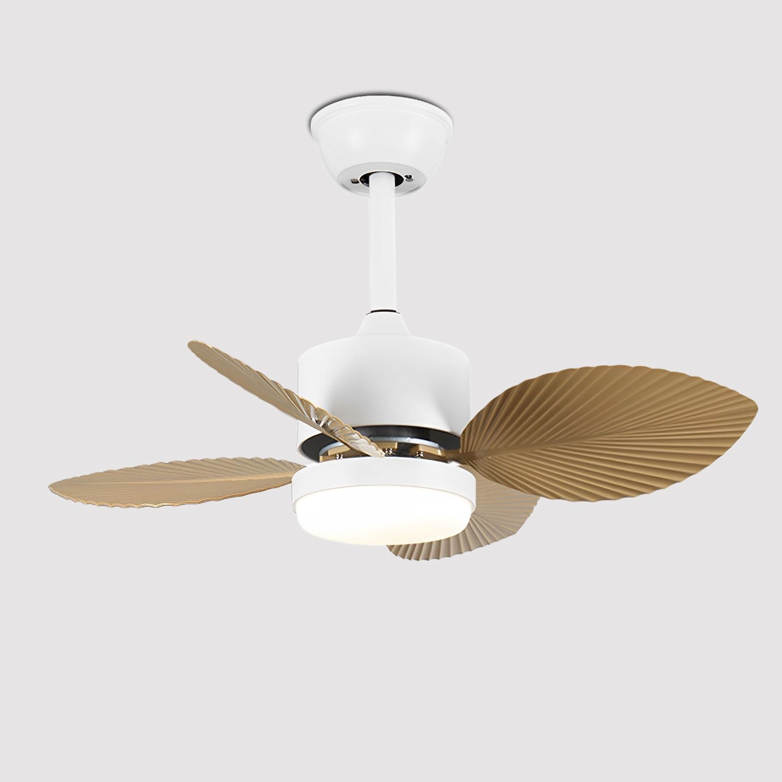 HXYSXHJUO Simple Remote Ceiling Fans With Lights 24" Indoor Quiet Fan Dimmable 24W LED Light For Bedroom Living Room Restaurant Dining