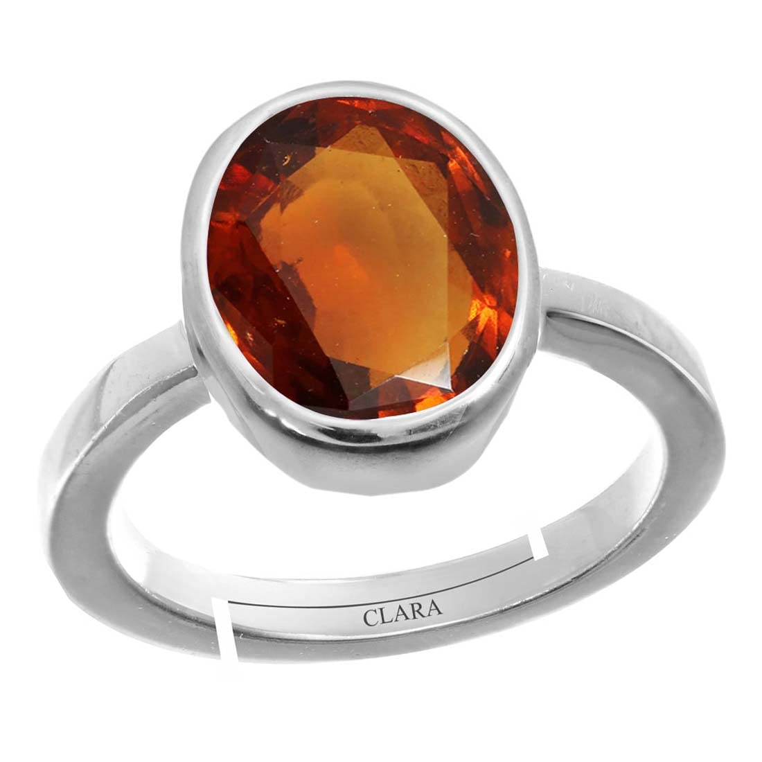 clara Gomed Hessonite 4.8cts or 5.25ratti Stone Silver Adjustable Ring for Men-picture-27