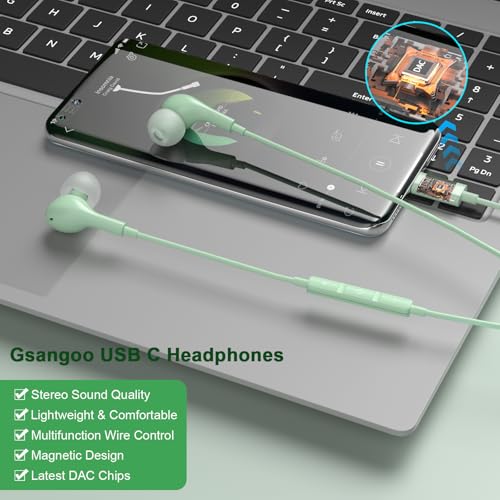 Image of USB C Headphones for iPhone 17 16 15 Pro Max, Wired Earbuds with Mic, Volume Control, Noise Cancelling, Compatible with iPhone 15 /16 / 17 Air /iPad Pro /Samsung Galaxy S26 / S25 / S24 /S23 Ultra