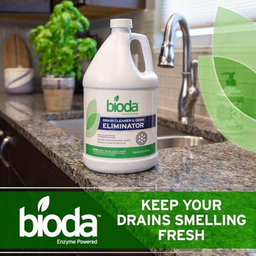 Image of Bioda Professional Strength Enzyme Drain Cleaner, Septic Safe, 4 Pack | Septic Safe Drain Odor Eliminator, Smell Eliminator, 4 Pack, Professional Strength Formula