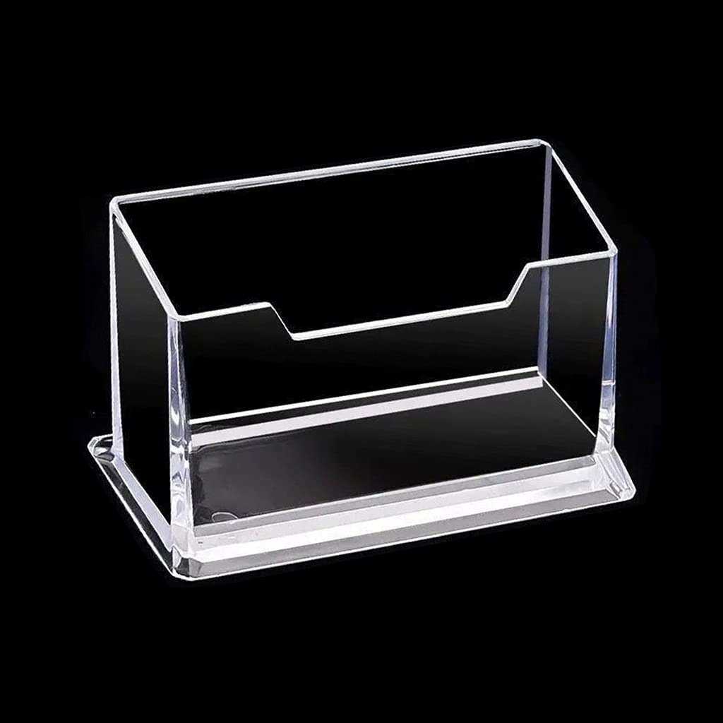 FGDTREE 3-Tier Clear Acrylic Business Card Holder Stand Clear Desktop Card Filing Holder Diaplay Supplies Business Display Vertical for Desk