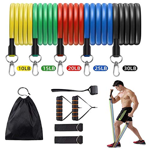 Resistance Bands Set 5-piece Exercise Bands With Handles Door Anchor Workout Bands Workout Bands Elastic Bands For Exercise Fitness Bands For Working Out Bodylastics Heavy Duty Resistant Bands For Men