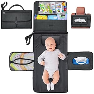 Gimars Portable Baby Changing Pad, 27.5*14 inchs Travel Diaper Changing Pad ,Waterproof & Easily Cleanable Detachable…