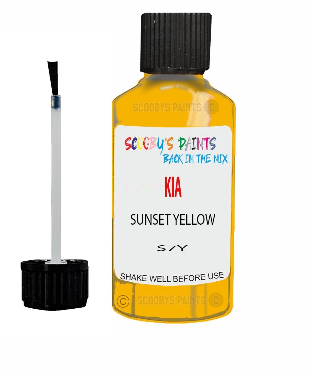 Scoobys Paints Back In The Mix Sunset Yellow Touch Up Paint For Kia S7y Non-Metallic