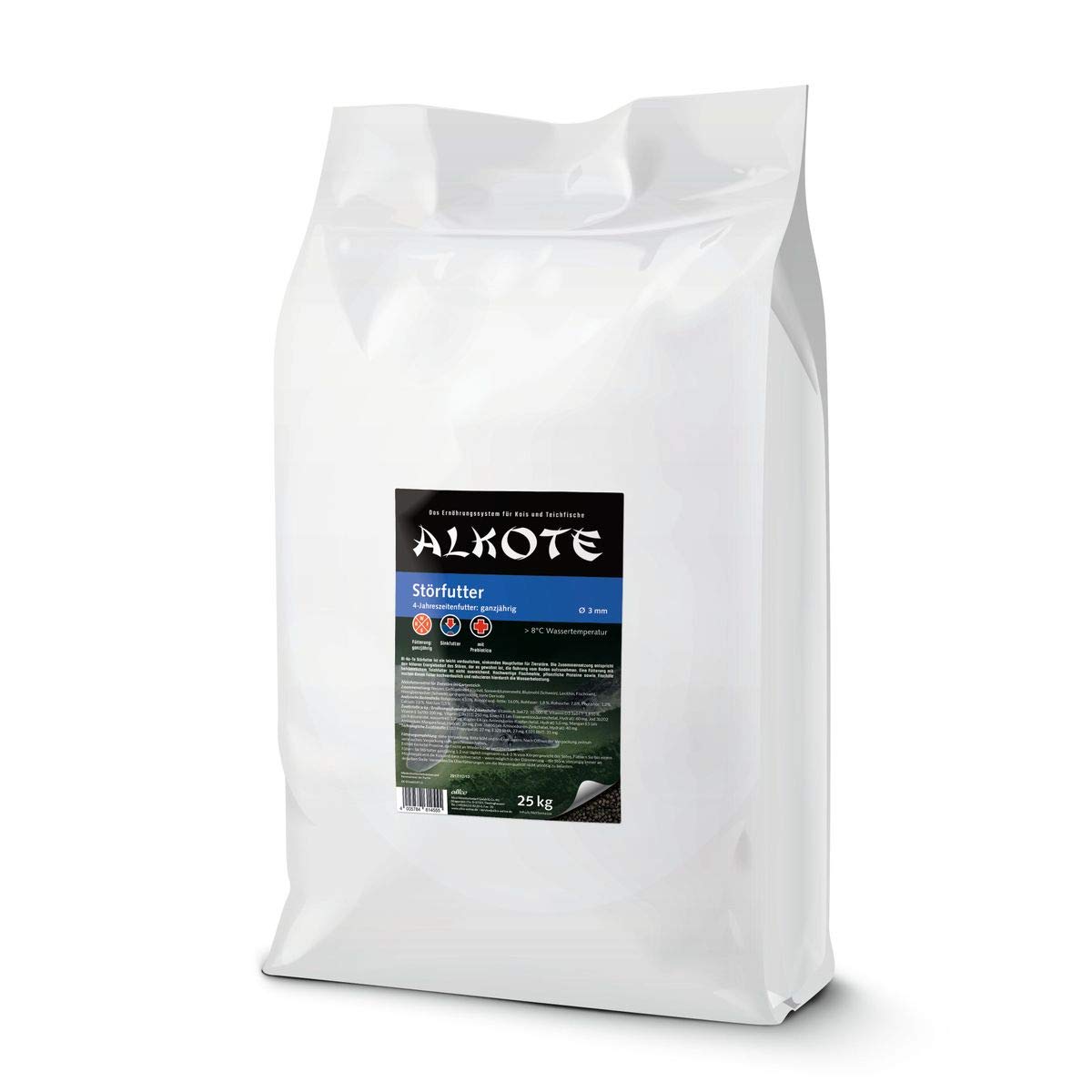 AL-KO-TE, Leistungsfutter für Störe, Frühjahr bis Herbst, Sinkende Pellets, 3 mm, Störfutter, 25 kg