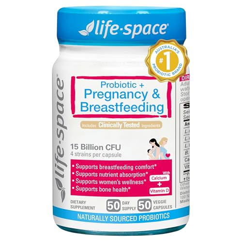 Life-Space Probiotic for Pregnancy & Breastfeeding, 3 in 1 Probiotic for Women, Clinically Proven for Mom's Breast, Gut & Vaginal Health, Baby Growth Support, 15 Billion CFU & 4 Strains, 50 Capsules