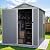 Devoko 6x4 FT Resin Shed, Plastic Shed with Floor Lockable Doors Window & Vents, Outdoor Storage Shed for Backyard Patio Lawn Pool (Grey & White)