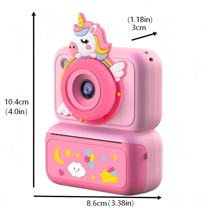 Image of Kids Instant Print Camera, 2.4 inch HD Screen Instant Camera, Dual 3MP Kids Camera, 1080P Video, MP3 & Games, Includes Printing Paper & Lanyard, Gift for Boys & Girls (Blue-Black and White Printing)