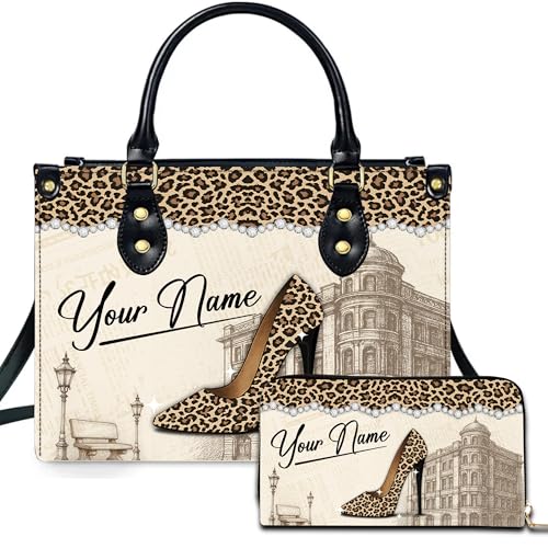 NAREDA Personalized African American Leather Bag, African Purse, Christmas Gifts for Black Girl Women, Black History Handbags (HIGH HEELS)