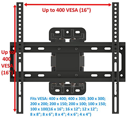 Husky Mounts Full Motion Tv Wall Mount For Most 32 37 39 40 42 46 47 50 52 55 Inch Led Lcd Flat Screen Vesa 400X400 400X200 400X300 200X200 200X100 100X100 Tilt Swivel Articulating Movable Tv Bracket #TOP3