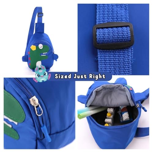 Image of Dinosaur Kids Cross Body Shoulder Side Bag Small Chest Sling Bag for Boys Girls Kids| Boys Girls Chest Sling Bags Crossbody Travel Daypack Picnic Bags for Kids Boys Girls | Gift for Boys