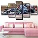 Produktbild Myrdsio Kunstdrucke Gemälde 5 Teilig Leinwand Drucke,Wand Für Zuhause Malerei Wohnzimmer Wohnung Deko Modulare Bilder Formel 1 Gp W01 Auto Hd Gedruckt Poster,Mit Rahmen
