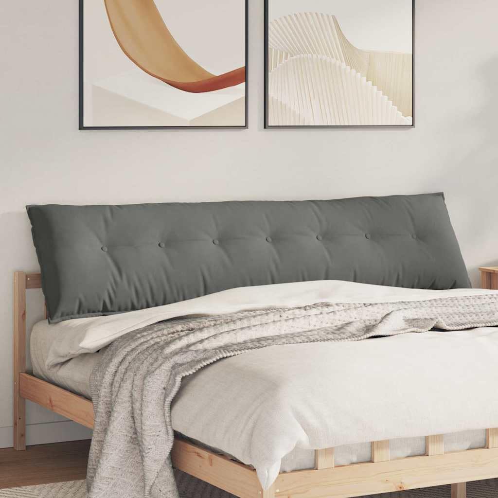 Cuscino per la schiena grigio scuro 200 x 50 cm Tessuto in microfibra