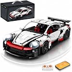 RC Kit de construction de voiture, 1:14 App Kit de commande de voiture avec LEDs 825 pièces, LED lumières plus application et télécommande; construit pour l'affichage, la collection, le don et le jeu à distance.