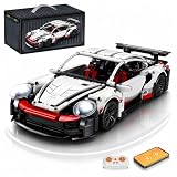 AoreSpty RC Car Kit - 1:14 Scale Black Gold Sports Car 825pcs, APP & Remote Dual Control w/Programmable Motor, LED Lights, STEM Building Toy Kids Adults
