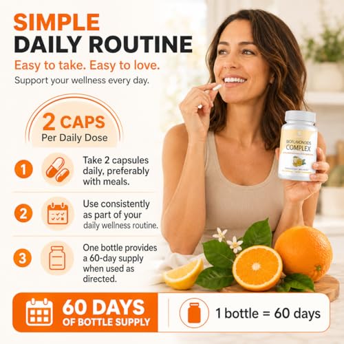 Clenoriko Citrus Bioflavonoids 1000mg with Quercetin & Rutin - Bioflavonoids for Antioxidant & Circulation*, Flavonoids Supplements - Standardized to 50% Hesperidin, 120 Capsules (60-Day Supply) — view 6