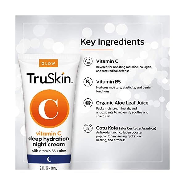 TruSkin-Vitamin-C-Night-Cream-a-Collagen-Supporting-Blend-including-Vitamin-B5-Botanical-Essential-Oils-and-Organic-Aloe-Vera-for-Anti-Aging-Brightening-and-Firming-Skin-Face-and-Neck TruSkin Vitamin C Night Cream, Collagen Supporting Blend with Cocoa Butter, Vitamin B5, Botanical Essential Oils & Organic Aloe Vera for Anti Aging, Brightening and Firming Skin, Face & Neck, 2 Fl Oz