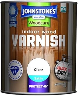 Johnstone's Woodcare Indoor Wood Varnish Satin - Clear 750ml